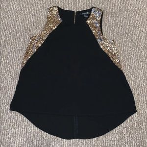 Black Sequin Blouse